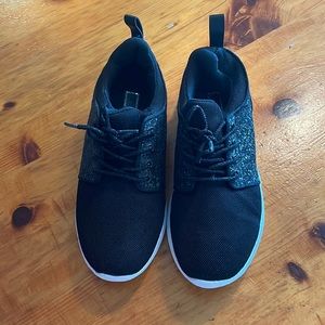 Black and white glitter sneakers
